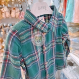 HM Baby Cotton Flannel Shirt Dark green/plaid