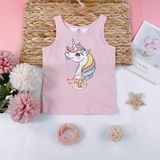 HM Kid Cotton Jersey Tank Top Light pink/unicorn