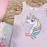 HM Kid Cotton Jersey Tank Top Light pink/unicorn