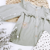 HM Baby 2-piece cotton set Khaki green/Leopard print