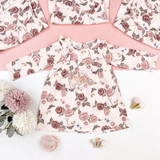 HM Baby Patterned flounced dress Light pink/Roses