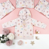 HM Baby Zip-through hoodie Light pink/Breakfast