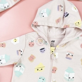 HM Baby Zip-through hoodie Light pink/Breakfast
