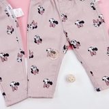HM Baby Lined printed twill trousers Light pink/Minnie Mouse