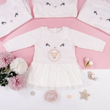 HM Baby Knitted dress Light beige/Rabbit