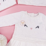 HM Baby Knitted dress Light beige/Rabbit