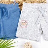HM Kid 2-pack Sweatshorts Light gray melange/blue