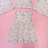 HM Baby Printed cotton dress Beige/Hearts