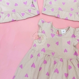 HM Baby Printed cotton dress Beige/Hearts