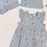 HM Baby Printed cotton dress Blue/Floral