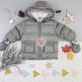 GEORGE Light Grey Padded Coat with Mittens