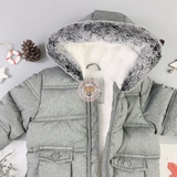 GEORGE Light Grey Padded Coat with Mittens