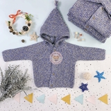 NEXT Purple Hooded Knit Cardigan