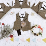 NEXT Brown Heritage Waistcoat, Shirt And Bow Tie Set