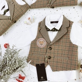 NEXT Brown Heritage Waistcoat, Shirt And Bow Tie Set