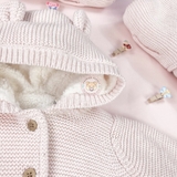 TU Pink Hooded Faux Fur Lined Cardigan