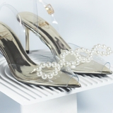 TAP Slingback nơ 07cm trong suốt