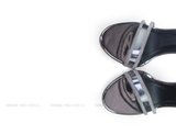Sandals Gót Sắt Ngang Mãnh 11cm Xám