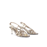 Tap sandal mũi tròn 7cm vàng đồng