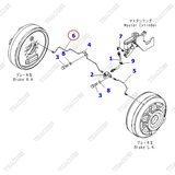 Ống ti ô dầu phanh bánh phải 3EB-38-31250