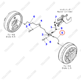 Ống ti ô dầu phanh bánh trái 3EB-38-31190