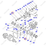Cặp trục bánh răng quả dứa và vòng răng mặt trời 3EB-21-51510