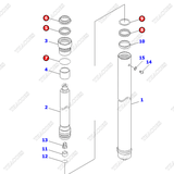 Bộ gioăng phớt xi lanh nâng 30B-63-05030; 30B-63-05130 (K23) (cao 4-5m, khung 2T2L)