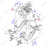 Đế giảm chấn động cơ 3EB-01-61130; 3EB-01-51131