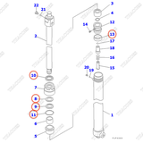 Bộ phớt sửa xi lanh sau 30B-63-05080 (K31) (3T2L) (R=L)