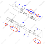 Bộ phớt xi lanh lái NP23353-05155; JP23353-05155 (K9)
