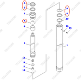 (Sau, R=L) Bộ phớt xi lanh 30B-63-05050 (K25) (3,7m-6m)