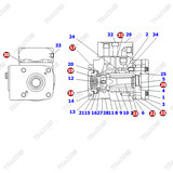 Bộ phớt van lái EABA0431A (không cảm biến góc lái) (K12)