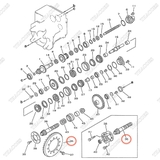 Cặp trục bánh răng quả dứa và vòng răng mặt trời 3EB-21-23042