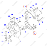 Bộ guốc phanh 3ED-31-42110; 3ED-31-41120 (1 bánh)
