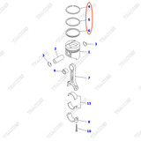 (Std) Bạc xéc măng 6204-31-2202, 6204-31-2201, 6204-31-2203