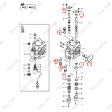 (2sv) Bộ phớt thân van chính 22N57-33131 (INC.6,18,23,25)