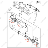 (Seri 1-222) (OBT) Bộ gioăng phớt xi lanh lái 22N54-59801 (Inc 2,5-9)