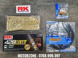 Nhông sên dĩa cho GPX Demon - Sên RK KLW phốt W-Ring vàng