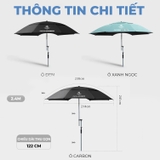 [NEW] Ô - Dù Bamboo Công Thái Học B98 Pro Max 2m4 Điều Chỉnh 360°