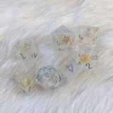 Hidden Flower DnD Dice Set, Polyhedral dice,