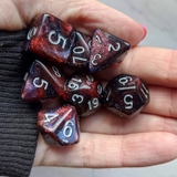 Dark Ruby Galaxy DnD Dice Set, Polyhedral dice