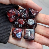 Dark Ruby Galaxy DnD Dice Set, Polyhedral dice