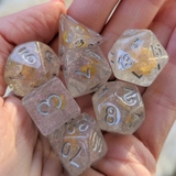 Hidden Flower DnD Dice Set, Polyhedral dice,