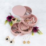 Hộp xoay 4 tầng hình giọt nước - hồng
