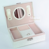 Hộp khoá gương tròn - trắng