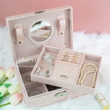 Hộp khoá gương tròn - hồng