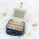 Hộp vuông khoá nút thời trang - xanh đậm