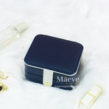 Hộp vuông khoá nút thời trang - xanh đậm