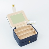 Hộp vuông khoá nút thời trang - xanh đậm