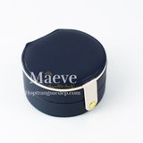 Hộp tròn khoá nút thời trang - xanh nước biển đậm